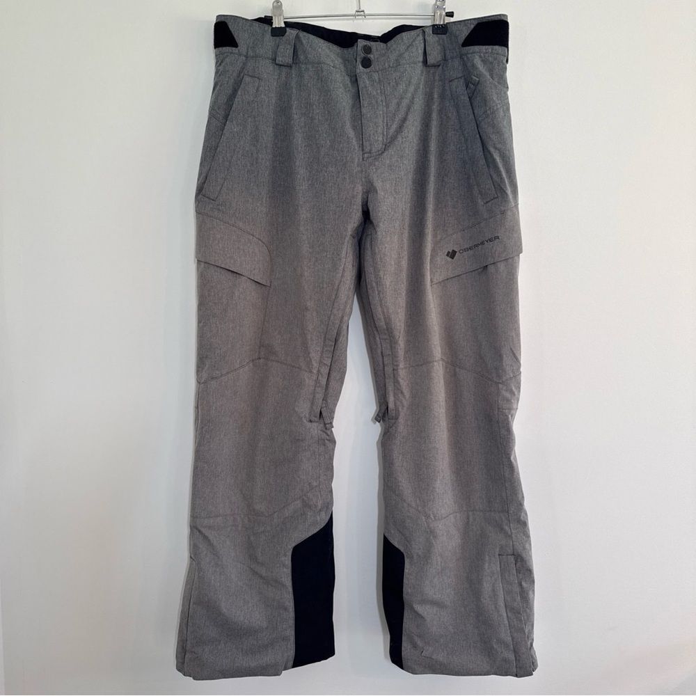 Obermeyer Snow Ski Pants Men Large Short gray Outdoor Snowboard *FLAWED*